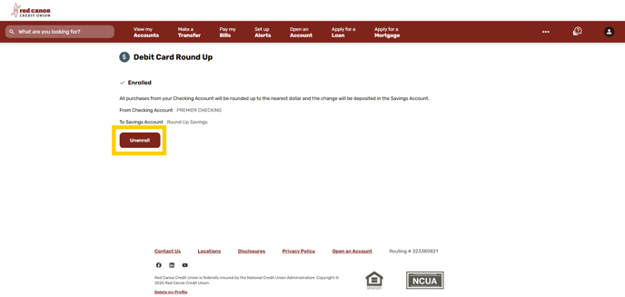 Unenroll Round Up Step 3